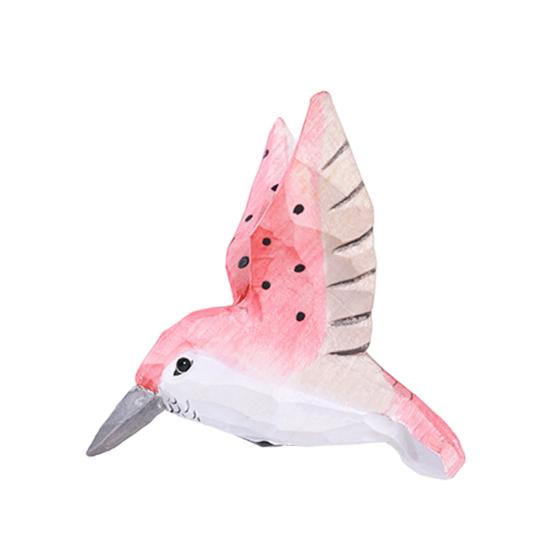 

Деревянная резьба Колибри Орнамент с пнем/колокольчиком Ручной работы Птица Фигурка Статуэтка Скульптура Домашний офис Настольное украшение B розовый