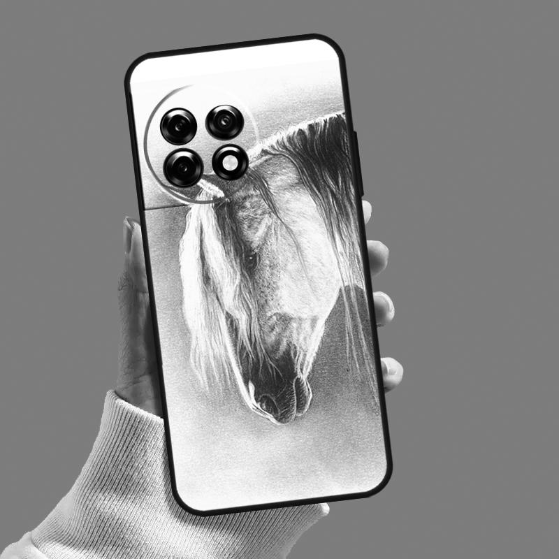 Horse Sketch Case For OnePlus Nord 5 CE 3 4 Lite N20 N30 OnePlus 15 13 12 11 8 9 10 Pro 10T 13T 13R Cover