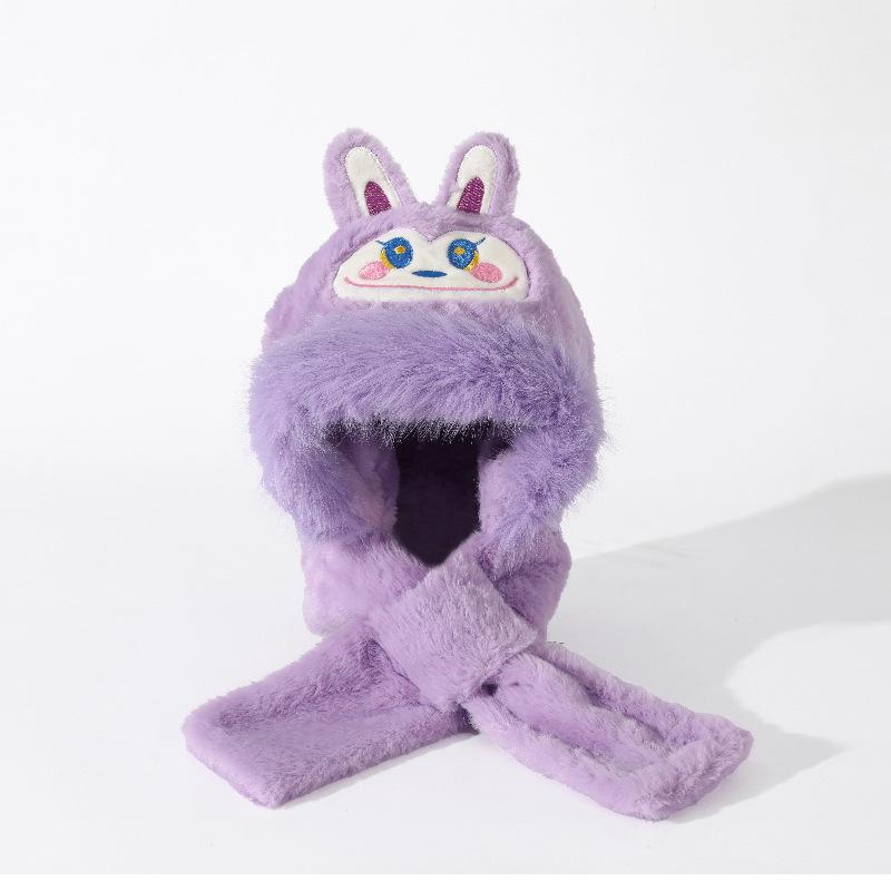 

Мультяшный Каваи 2-предметный набор Шапка Шарф Милый Плюшевый Теплый Утолщенный Мультяшный 2-в-1 Подарок One Size