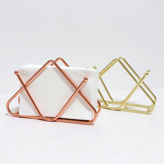 Iron Paper Towel Holder Triangle Shape Stainless Large Capacity Polished No Deformation Bar Office Kitchen Table Napkin Holder Napkin Dispenser
