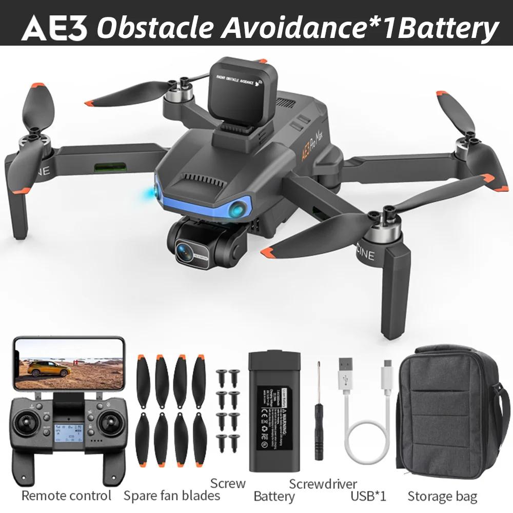 New AE3 Pro Max Screen Controll Drone 3-axis Gimbal Laser Obstacle Avoidance Quadcopter GPS Remote Control Aircraft Boy Gift