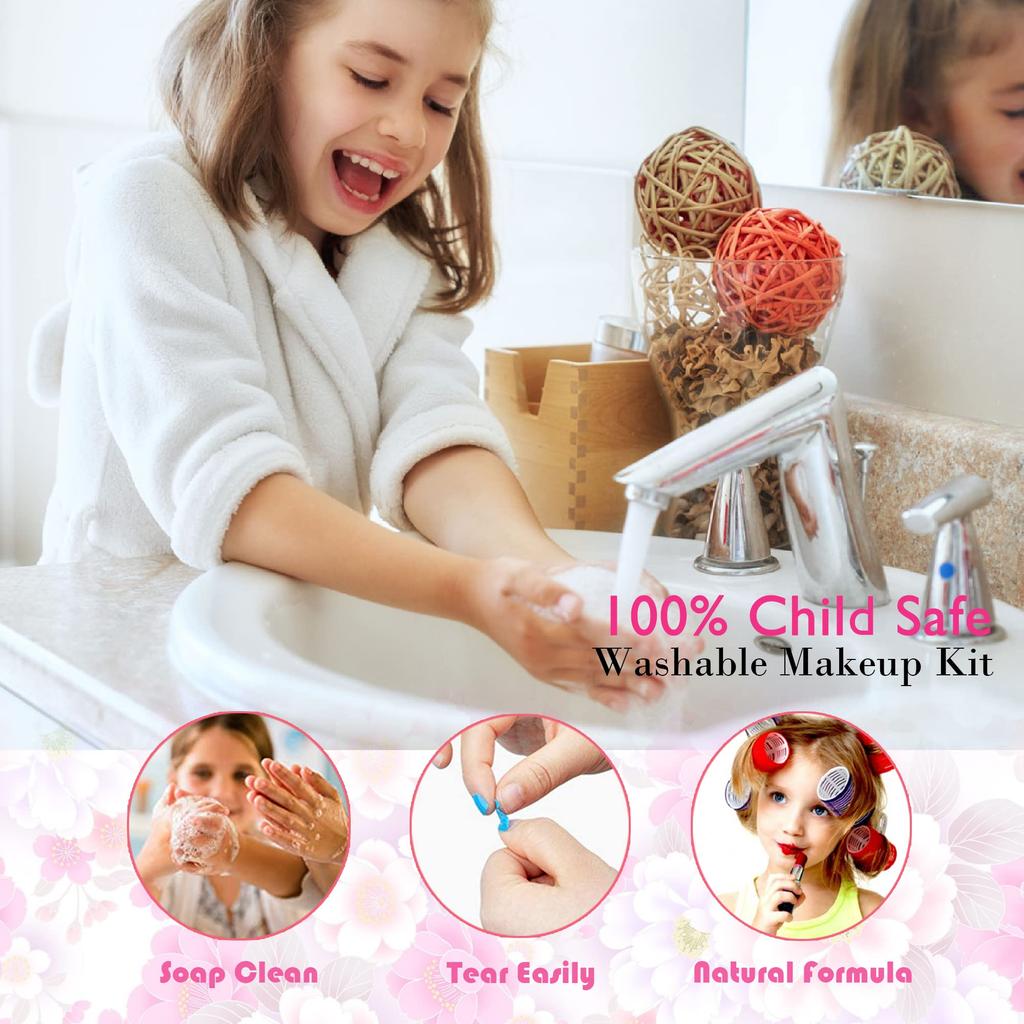 Kids Makeup Set for Girls Kids Makeup Set for Ages Maquillaje Para Play Makeup Perfect Toy for Little Princess Kids Ages Birthday Gift for Girls -