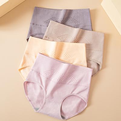 4pcs High Waisted Panties Women's Plus Size Soft Cotton Panties Women's Underwear