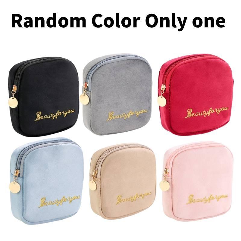 Letter Embroidery Menstrual Pad Storage Bag Portable Travel Handbag Case Makeup