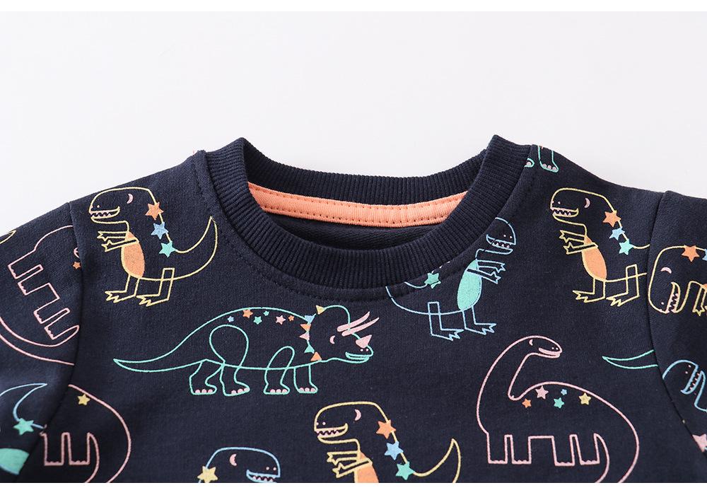 European Style Boys' Cartoon Knit Terry Cotton Sweatshirt - New Autumn Collection