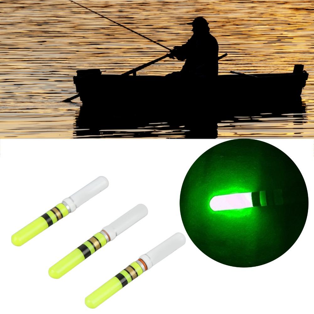 6PCS LED Fishing Float Lights Luminous Red Green Fishing Floats 4*0.5cm Cylindrical Fishing Glow Sticks Saltwater Fishing