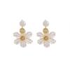 Summer Colorful Pearl Flower Pendant Earrings, Small Fresh Fashion High Sense Sweet Resin Earrings