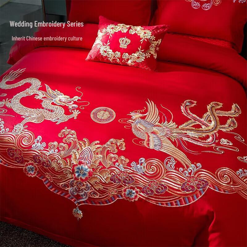 

Dohia Embroidered Pure Cotton Wedding Bedding Set