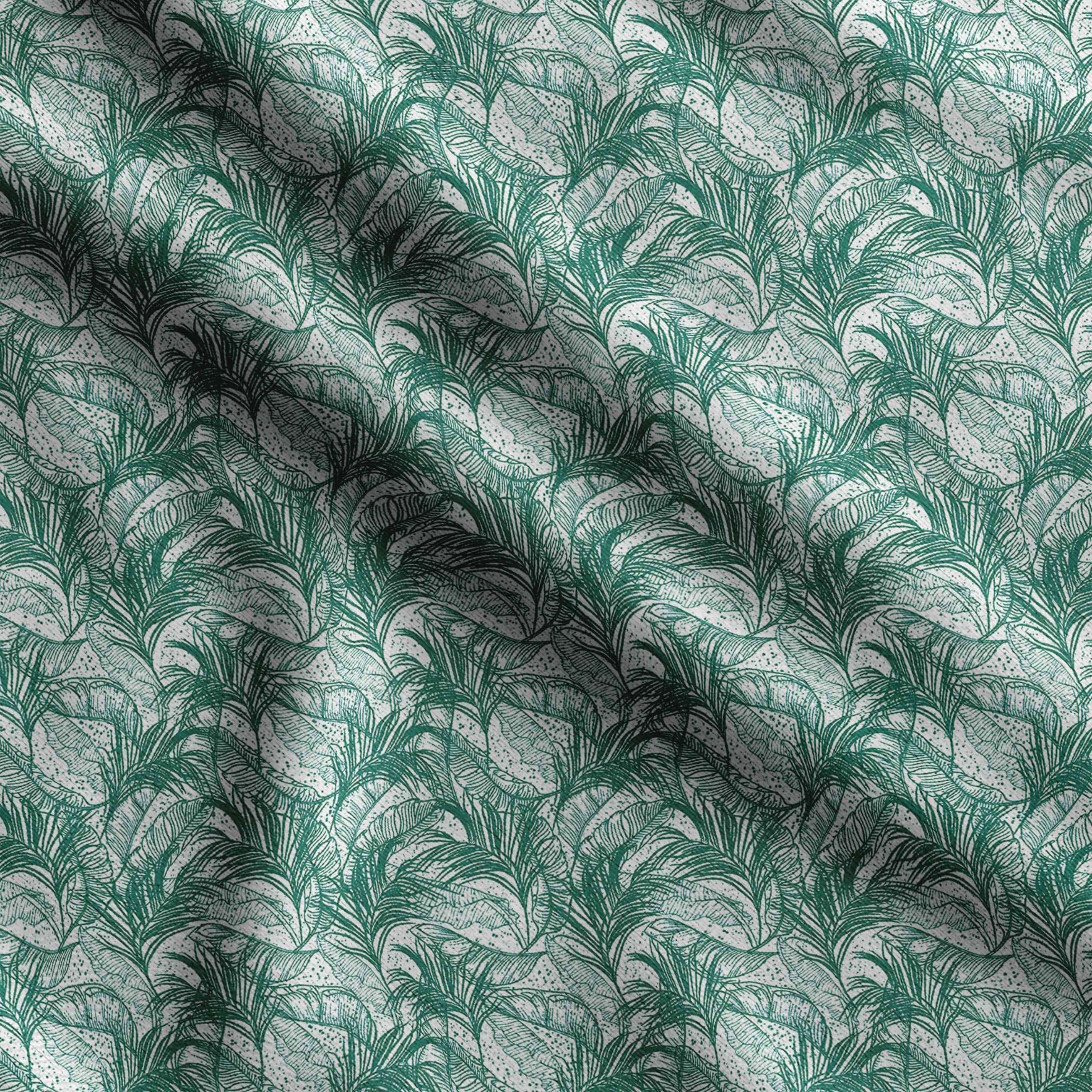 

Soimoi Leaves Print, бавовняний кембрік, стьобальна тканина, продана The Yard шириною 42 дюйми, бавовняна тканина середньої щільності, 42 Inch Wide - Cotton Cambric кольору морської хвилі