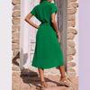 2024 Women's Fashionable Shirt Collar Waist-Cinching Dress with Waistband