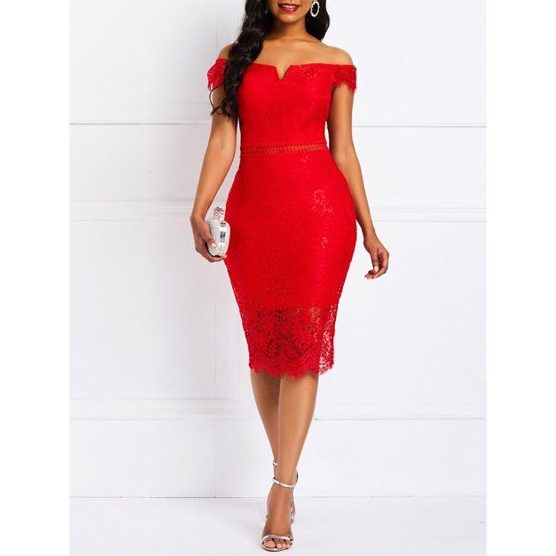 Solid Color Lace Hip Hugging Dress Women's Pure Color Sleeveless Lace Sheath Dress