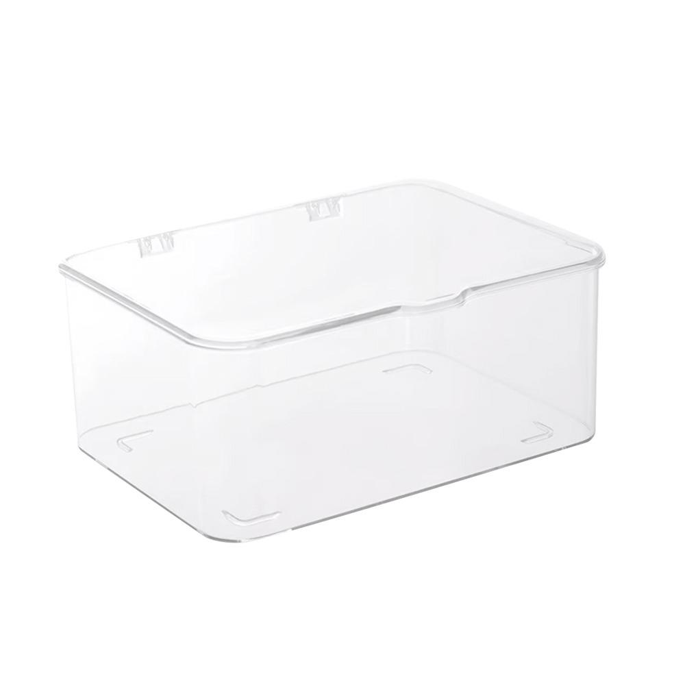 

Acrylic Desktop Mask Storage Box Transparent Large Capacity Sundries Organizer with Cover Dust-proof Cosmetic Storage Case прозорий