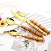 5pcs / 9pcs Kitchen Dinnerware 304 Stainless Steel Bamboo Handle Silver Tableware Set Western Knife Fork Coffee Spoon Cutlery Set