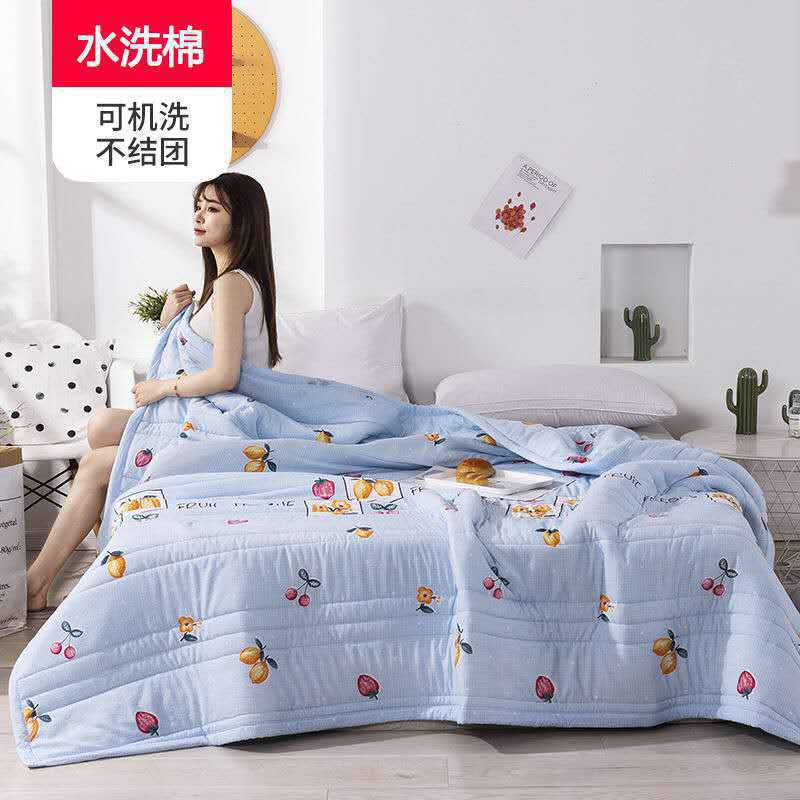 Print Summer Cooling Quilt Lightweight Breathable Thin Bedspread Soft Washable Comforter for Bedroom, Sofa, Dorm, All-Season Use