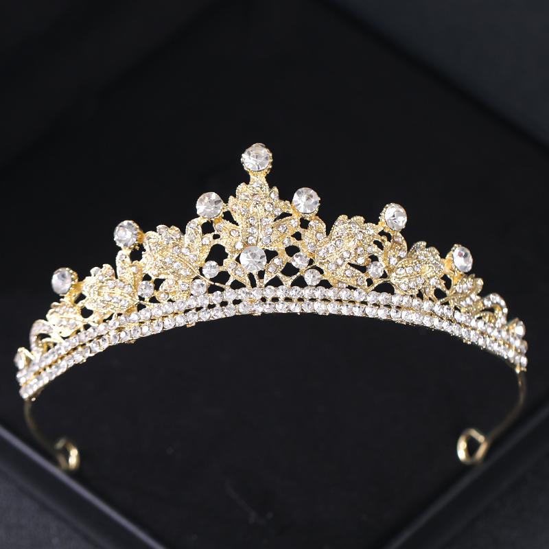 Baroque Vintage Crystal Rhinestone Tiaras And Crowns Diadems Headbands For Women Bride Wedding Hair Accessories Jewelry Band
