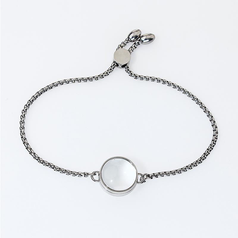 Edelstahl Doppel gekrümmtes Medaillon Armband Kette Glas Speicher Anhänger Schwimmendes Medaillon Armreif Füllbar DIY Schmuckherstellung