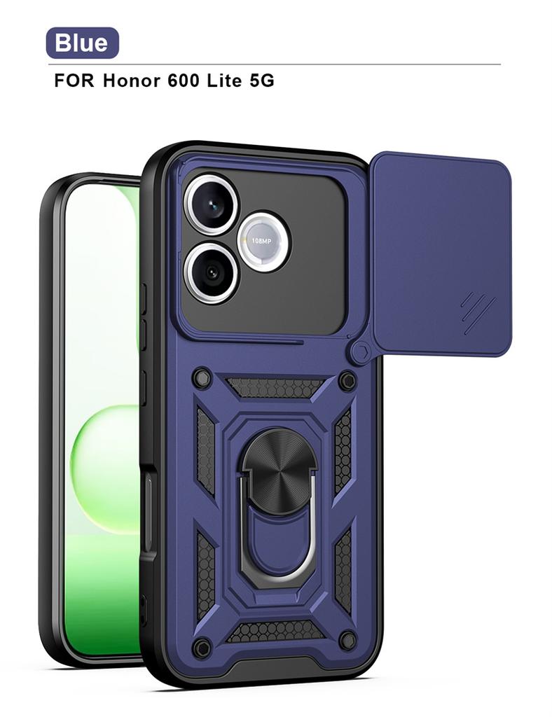 Funda For Honor 600 Lite Honor600 Pro 5G Armor Car Magnetic Ring Bracket Case For Honor 600 Pro Coque Slide Lens Protector Cover