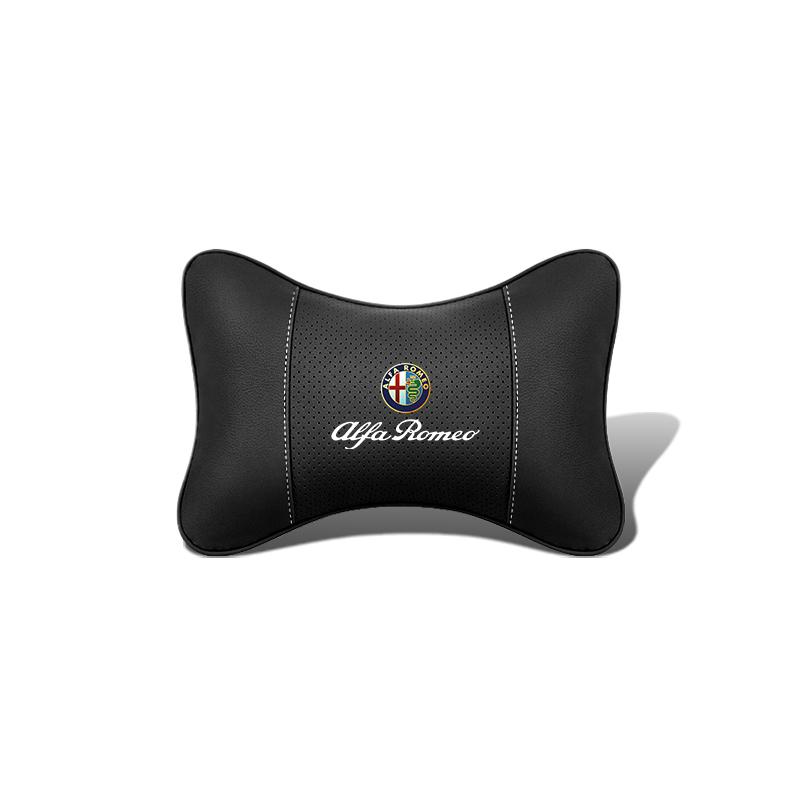 Car Stickers For Alfa Romeo 1Pcs Pu Leather Car Neck Pillow Auto Emblem Headrest For Alfa Romeo Giulietta 159 Mito Giulia Stelvi