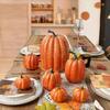 Artificial Pumpkins 7-Piece Halloween Artificial Foam Orange Pumpkins Seasonal Holiday Decorations for Fall Harvest Festival
