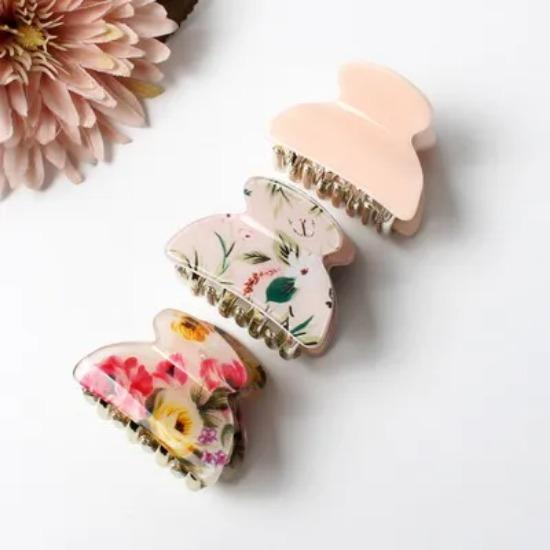 3pack Hair Clip Daisy Acrylic Plastic Small Hair Claw For Women Girls Fashion Gold Crab For Hair Tins Clamps Hair Accessories