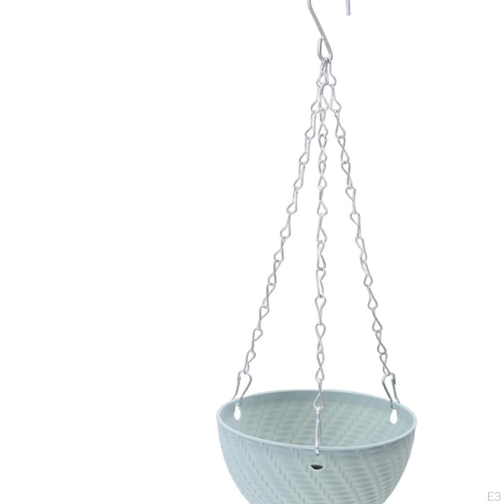 Hanging Baskets Flower Pots Garden Decor with Drainage Hole Plant Chain Hook, for