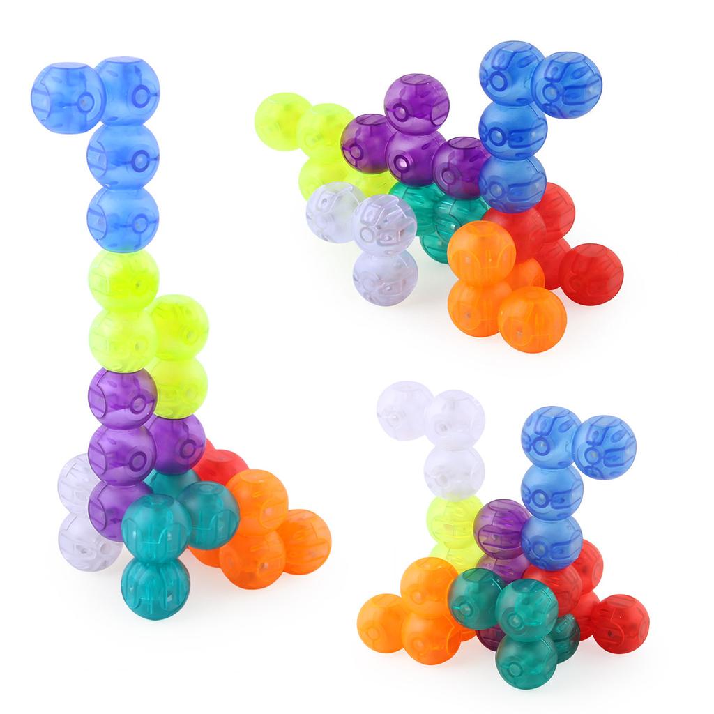 Dětské DIY kreativní stavební bloky třetího řádu s magnetickými kuličkami 6 cm, trojrozměrné magnetické stavební bloky Rubikova kostka s návodem, dárková hračka