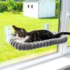 Cat Window Perch Foldable for Sunbathing - Cat Window Hammock Bed Sturdy with 4 Strong Suction Cups & Removable Reversible Cover