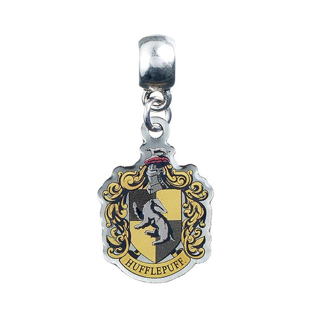 HARRY POTTER Hufflepuff Crest Slider Charm Silver