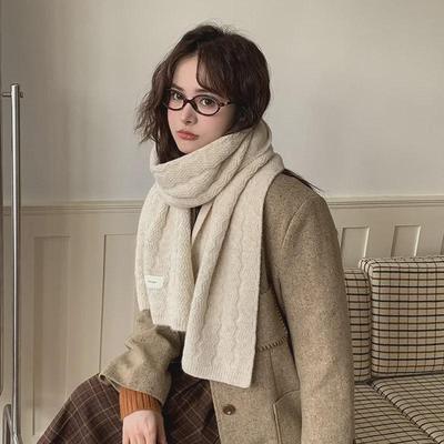 Damenschal aus Wollmischung: Neu 2024 koreanischen Stil, Dicken und Warmen Winter Stricken für Paare &