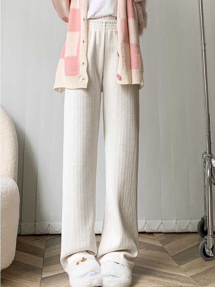 Wide Leg Pants for Spring and Autumn, Loose Straight Leg with Velvet Lamp Core, Children's Velvet Pants