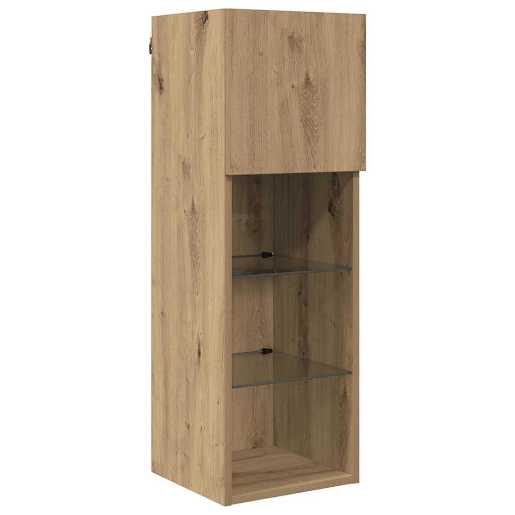 TV Wall Units 5 pcs Black Oak Effect Wood Based Material