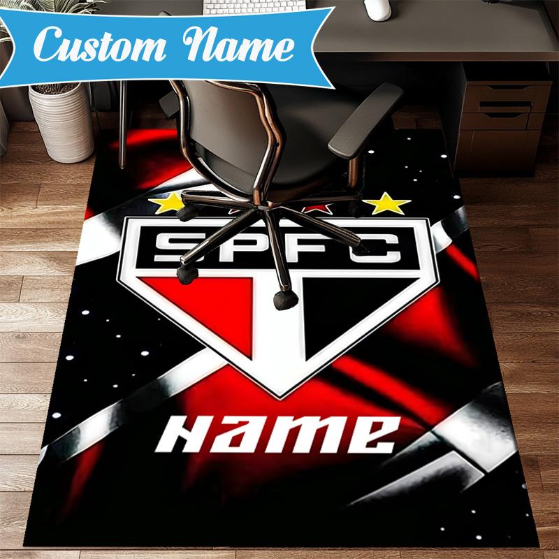Custom Name SPFC Stars Stripes Rug Game Carpet, Floor Mat for Bedroom Living Room Entryway Rug, Home Decor Idea Gift for Christmas birthday