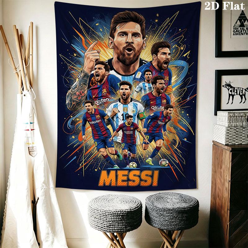 Lionel Messi Wall Hanging Printed Fabric Blanket Decorative Tapestries for Bedroom Living Room Home Decor