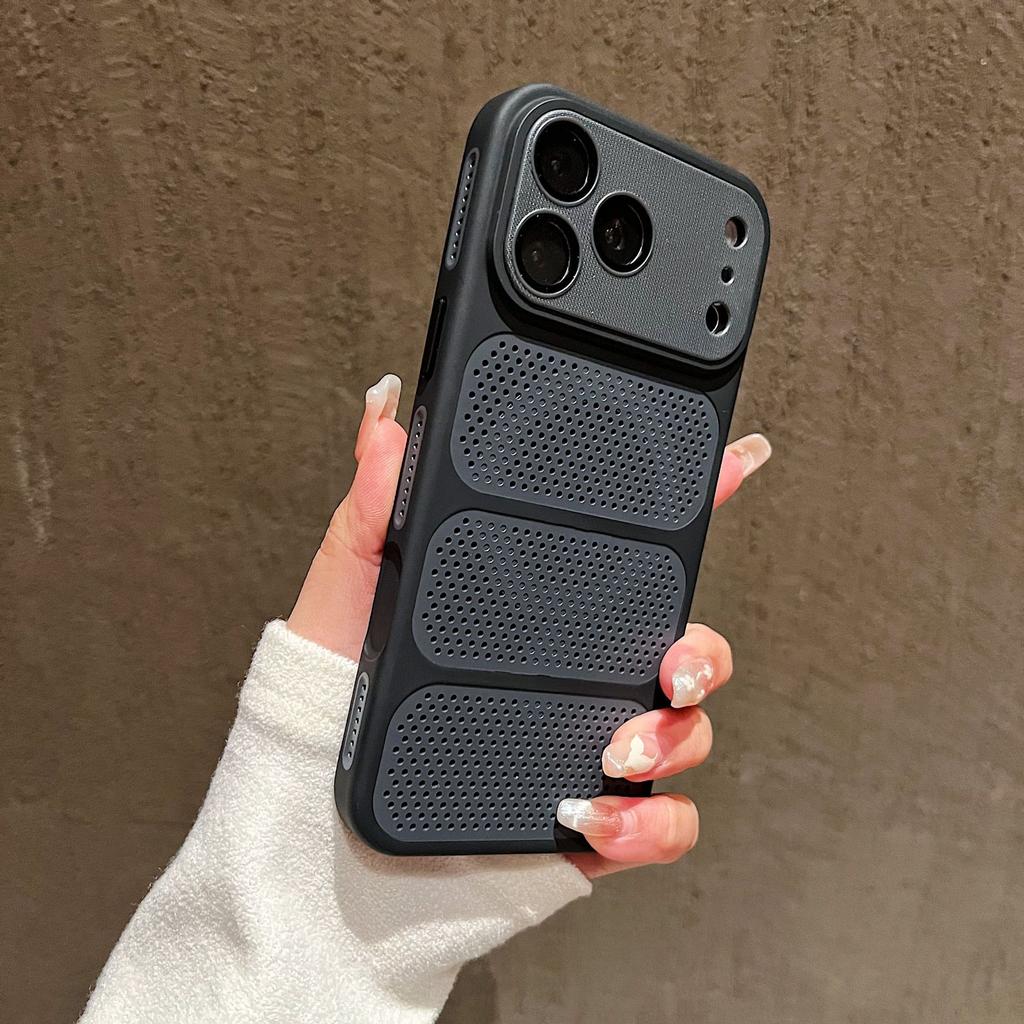 Applicable to iPhone17proMax heat dissipation magnetic suction mobile phone case Apple 16 ventilation hole 15 matte anti-drop protective cover