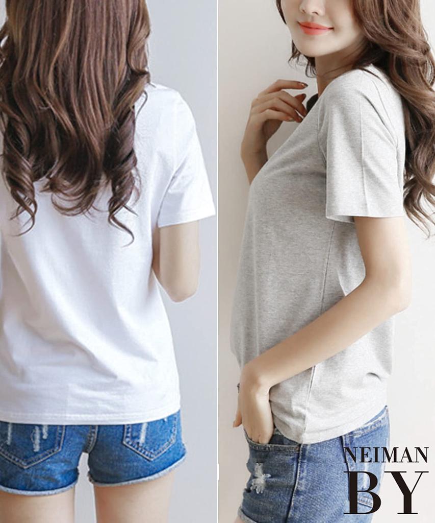 Neiman by Short Sleeve Cut and Sew and Perfect for and All Year Easy to Move Gray Size V-Neck T-Shirt, Plain, Simple, Top, Adult, Stylish, Cute, Cute,