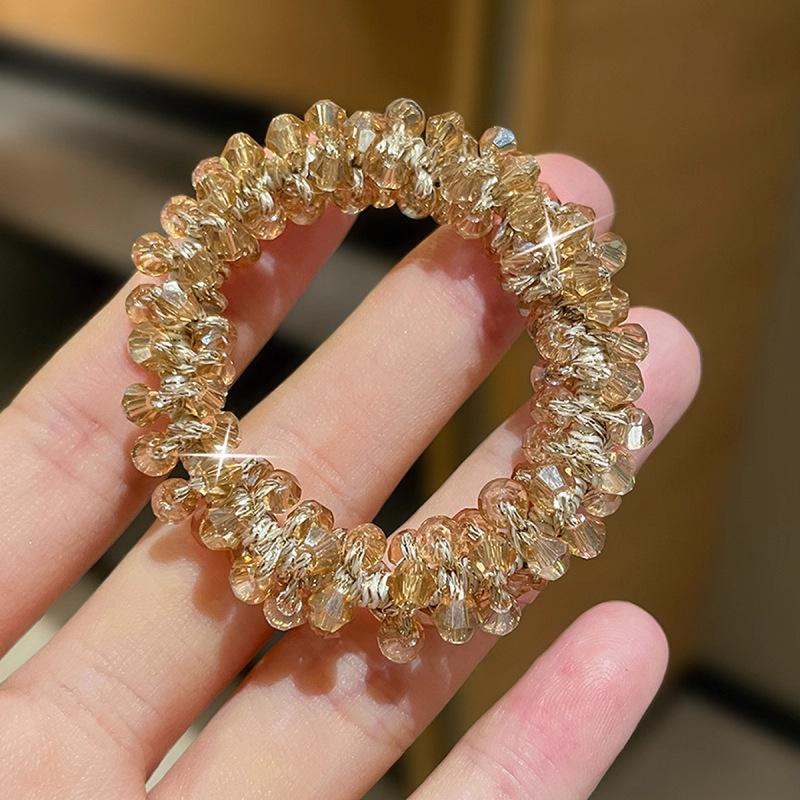 Koreanische einfache Perle elastische Haarbänder Frauen elegante Haar Seil Krawatten Mädchen Kopfbedeckungen Haar-Accessoires