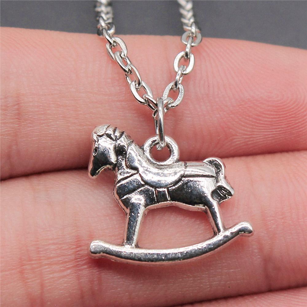 Unicorn Horse Fantasy Pendant Antique Bronze Metal Women Choker Necklace High Quality Gift