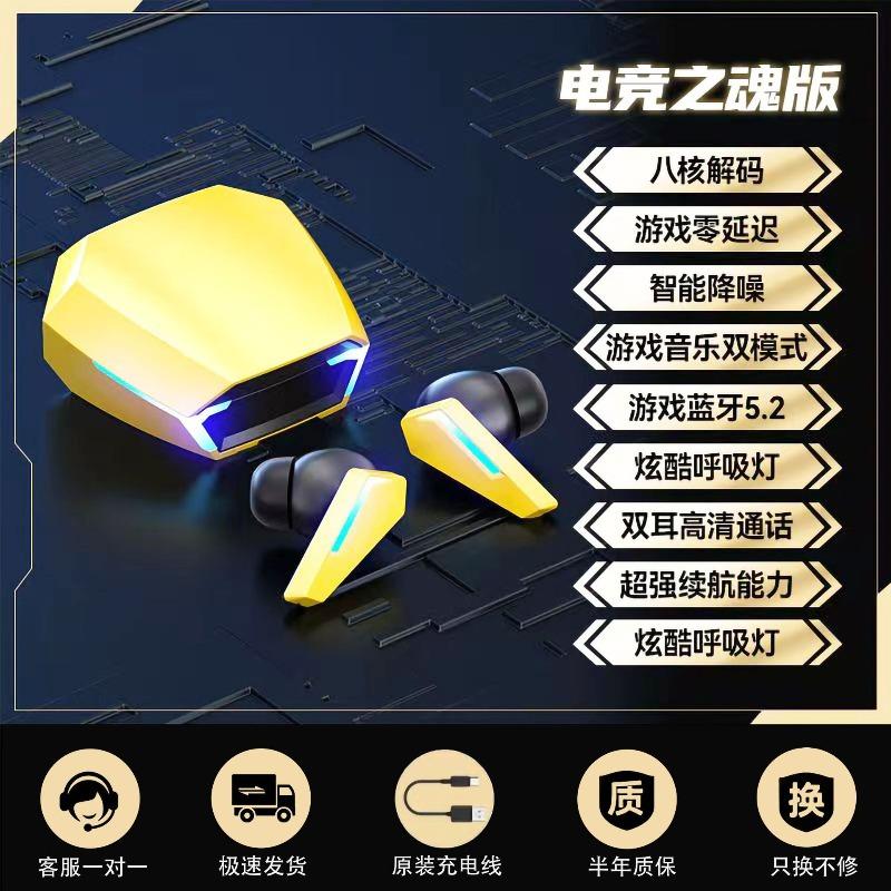 Private model mini wireless bluetooth headset in-ear noise cancellation e-sports game headset ultra-low latency