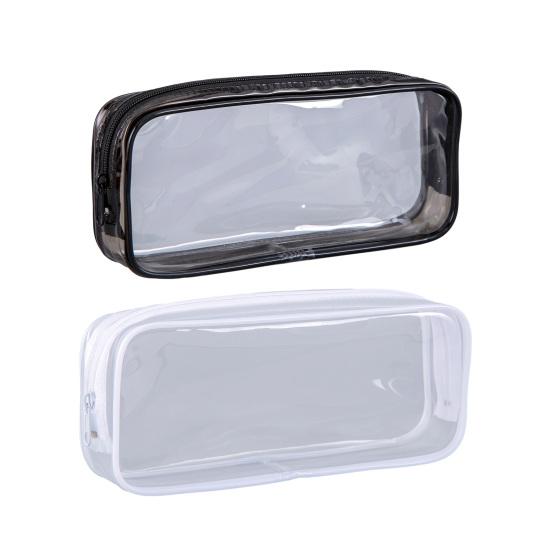 Waterproof Transparent Pencil Case Large Capacity PVC Material Stain-Resistant Easy to Clean Smooth Zipper Stationery Holder