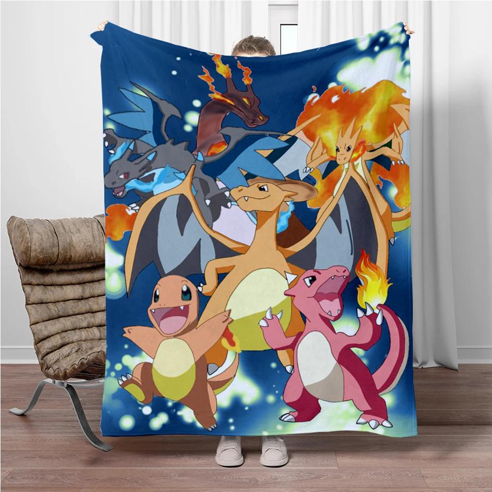 31 Style Pokemon Cartoon Cute Pikachu 3D Soft Flannel Blanket for Bed Bedroom Sofa Picnic,Throw Blankets for Kids Outdoors Gift