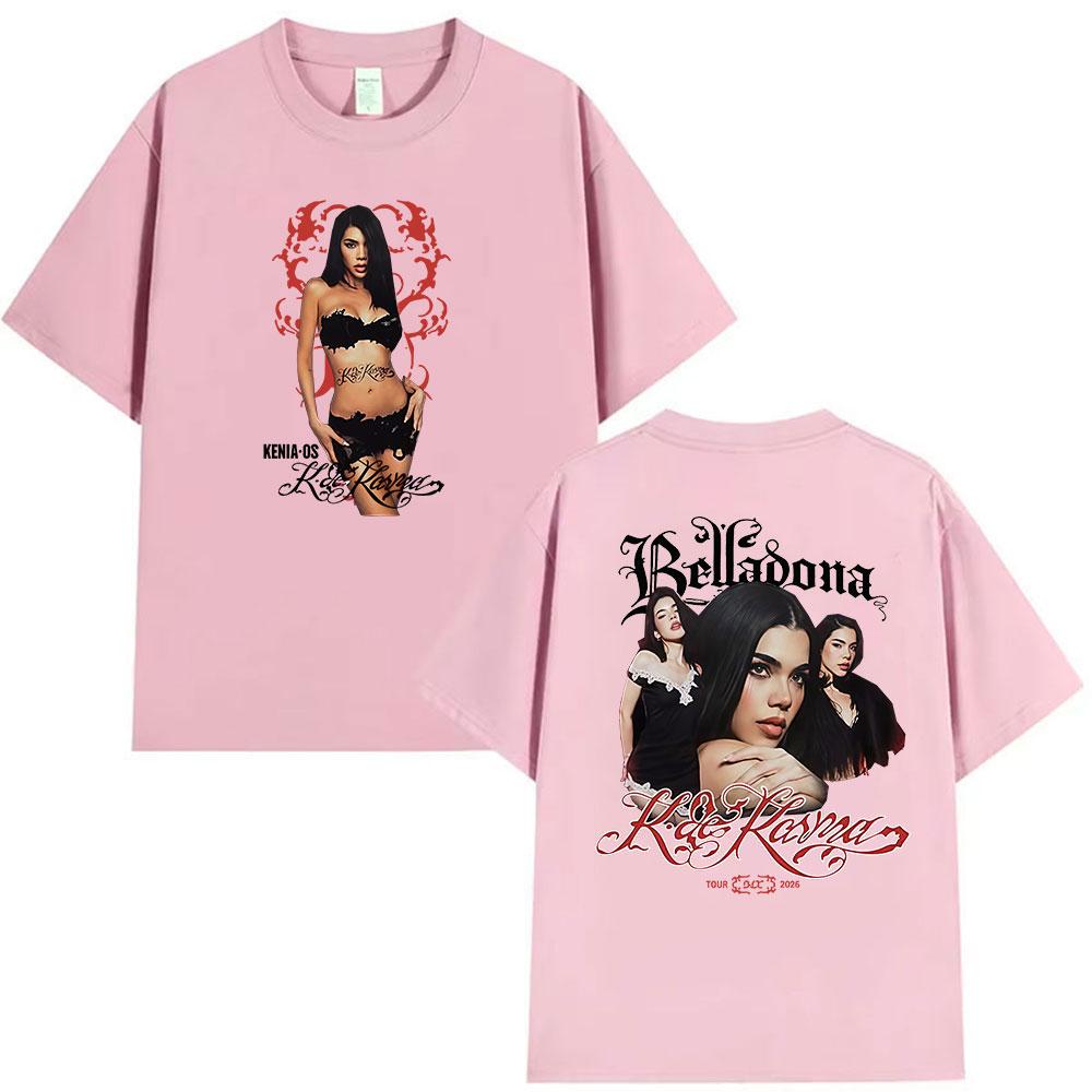 Kenia Os K De Karma Belladona Tour 2026 Graphic T Shirts Unisex Women Hip Hop Aesthetic Pop Cotton Short Sleeve Tshirt Streetwear