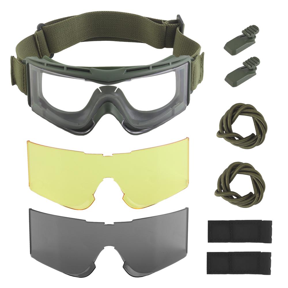

Airsoft Tactical Goggles Windproof Dustproof Cycling Motorcycle Hiking Ski Glasses Paintball Shooting Fast OPS Helmet Safe Gear