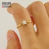 Versatile European & American Women's Stainless Steel Star Ring with Zircon