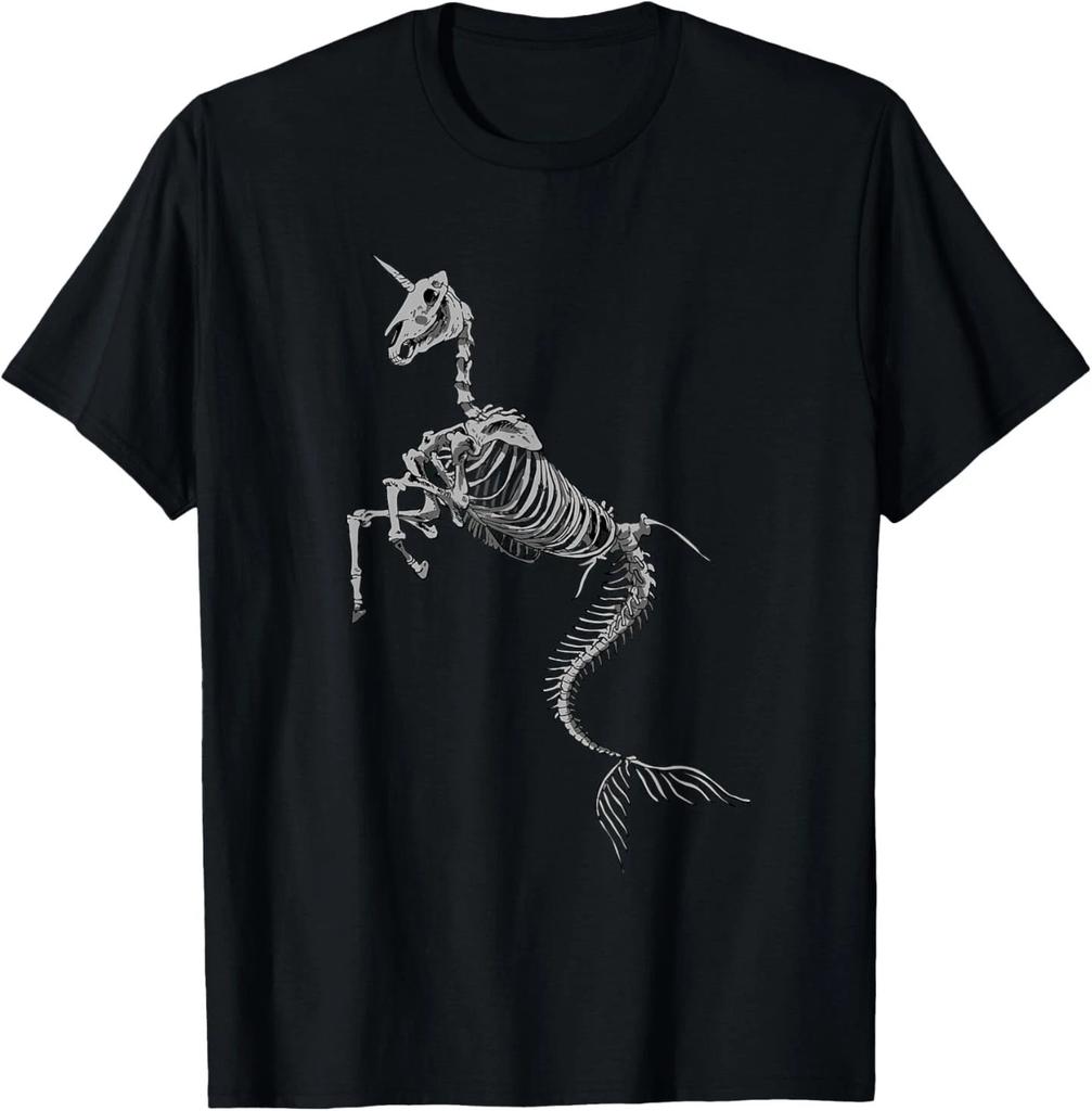 Unicorn Mermaid Skeleton Shirt Halloween Fantasy Art Costume T-Shirt