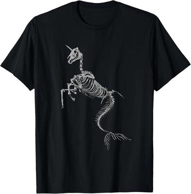 Unicorn Mermaid Skeleton Shirt Halloween Fantasy Art Costume T-Shirt