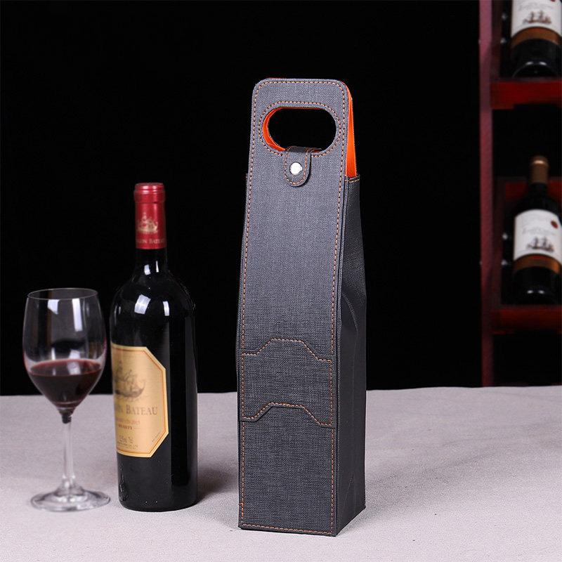Leather Red Wine Packaging Bags Wine Tote Bags Universal Packaging Carrier Single/Double Bottle Protective Wine Gift Bags