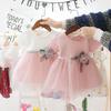 Baby Girl Solid Color Princess Dress: Infant & Toddler Summer Mesh Patchwork Outfit (0-3 Years)