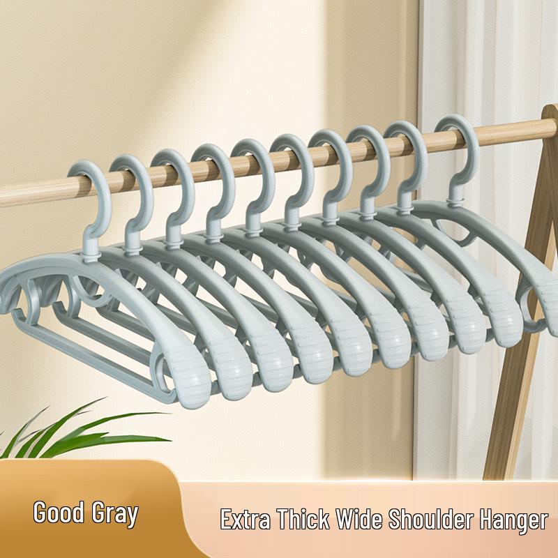 Thickened Wide Shoulder Non-Slip Plastic Hanger: No Bumps, Ideal for Coats and Clothes