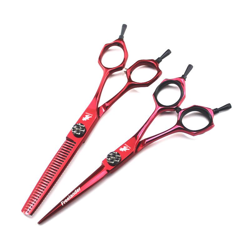 

Xy1 High-Grade A-Character 6.0-Inch Red Hair Scissor, Hair Scissor, Flat Scissor, Tooth Scissor, Thin Scissor, Special For Hair Salon 6.0inch flat scissors xy1
