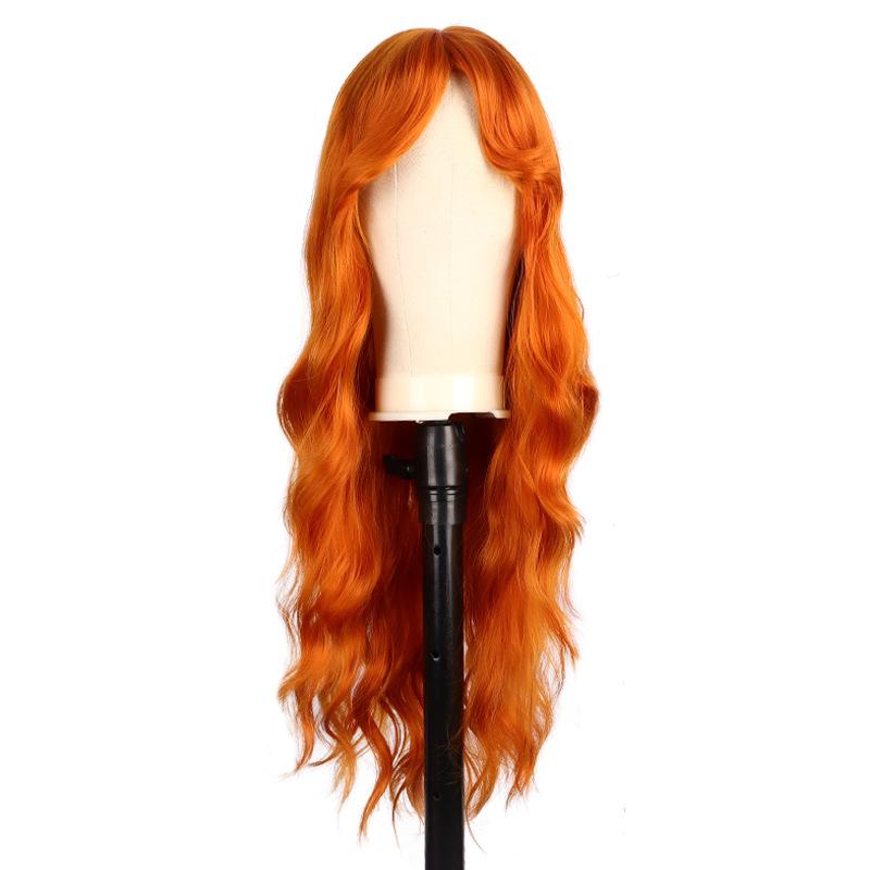 Dlouhé Kudrnaté Paruky pro Ženy Syntetické Vlasy Kaštanová Paruka s Hustou Ofinou Dlouhá Kudrnatá Paruka pro Bílou Ženu Kostým Drag Queen Cosplay